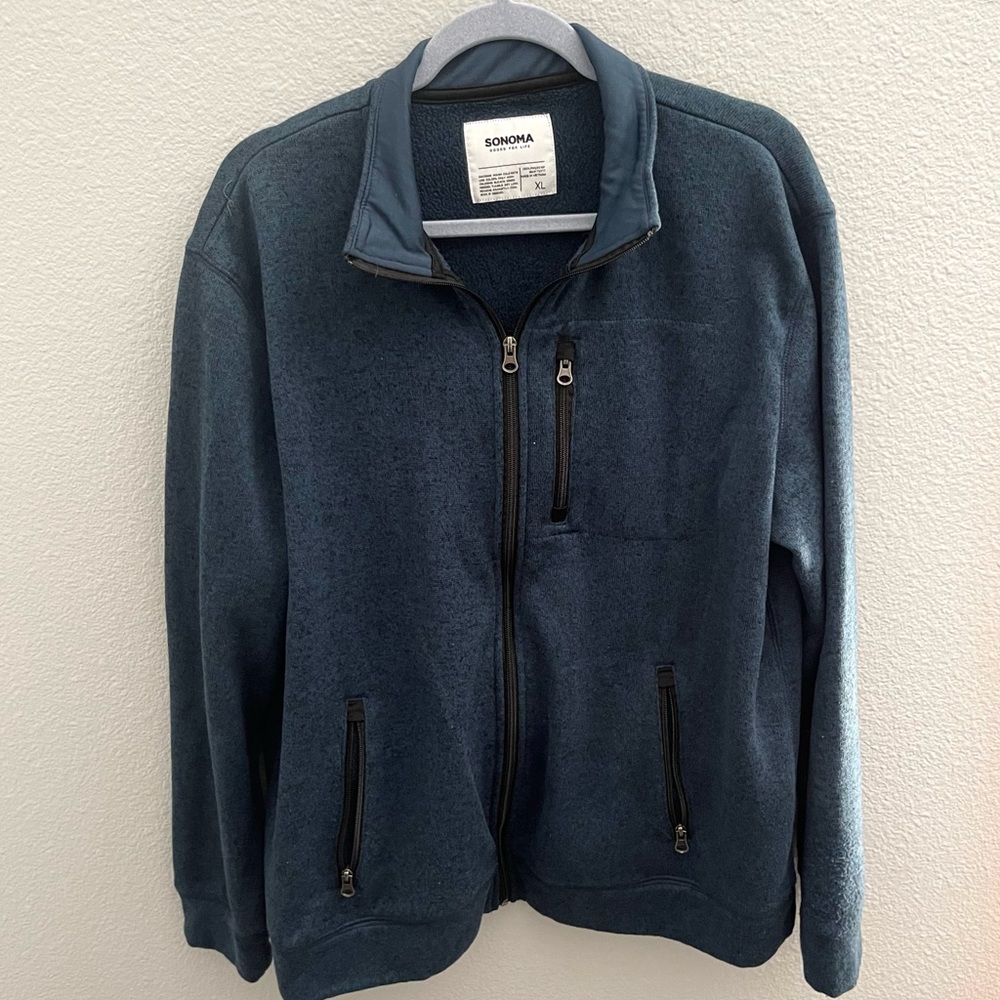 Sonoma // blue fleece zip up jacket